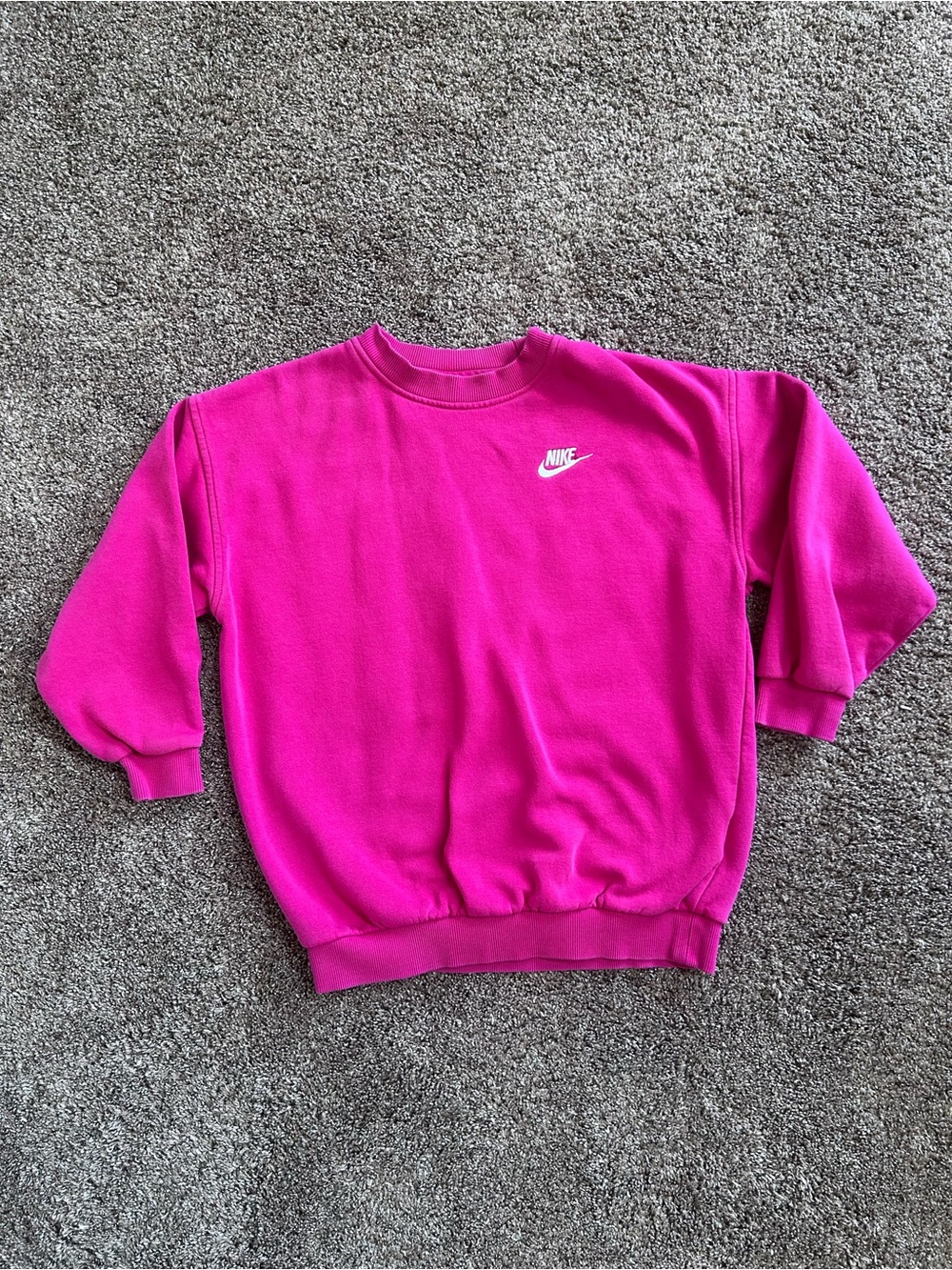 Nike Hot Pink Pullover Sweatshirt with White Swoosh Size YM